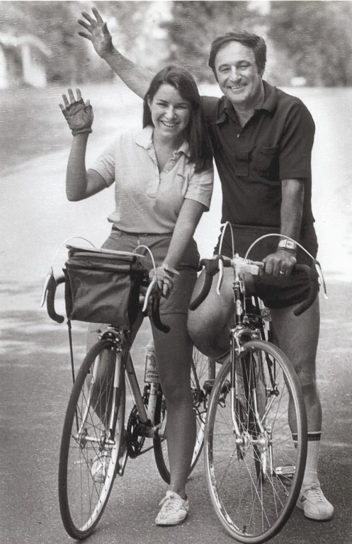 Amy Klobuchar with her father Jim bicycling