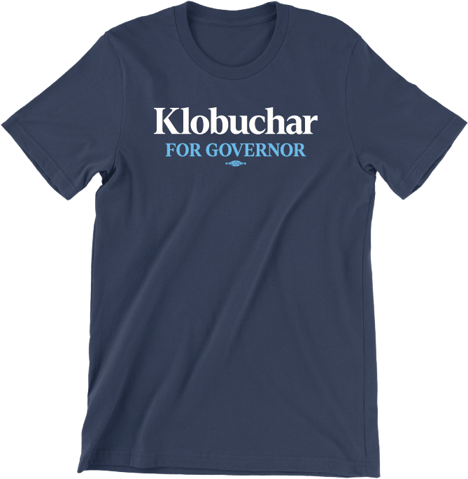 Navy Klobuchar for Governor t-shirt